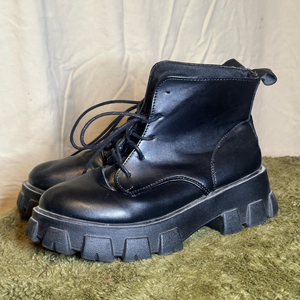 Black Chunky Platform Boots